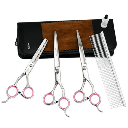 Dog grooming scissors curved glass